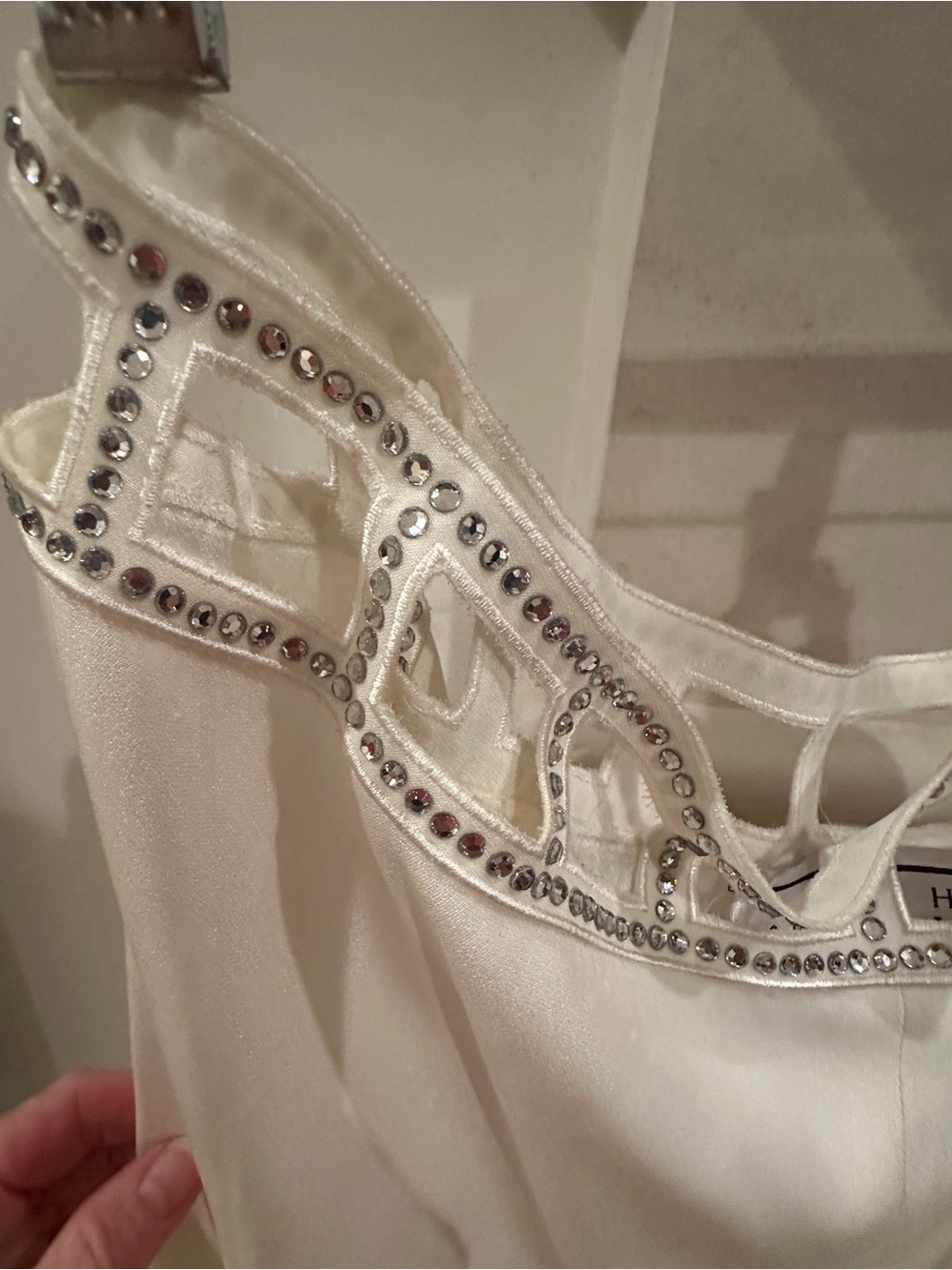Romy Hahn from The Mint on Melrose Vintage crystal cutout Satin pants NWT